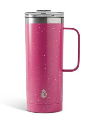 TAL Pink Speckled Insulated Travel Mug with Handle